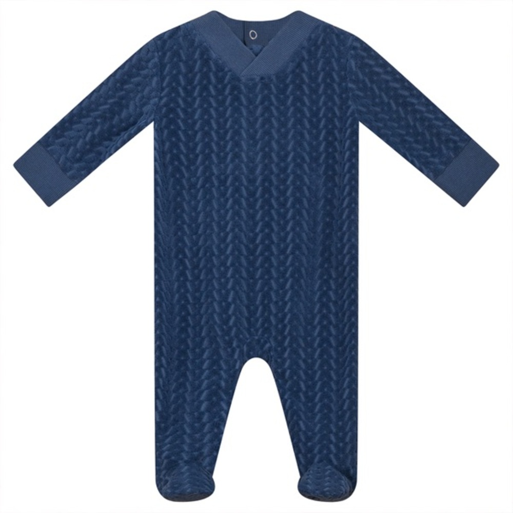 Navy Blue Quilted Kids Footie